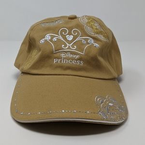 Disney Princess Tan Baseball Cap with Gold/Silver/White Embroidery